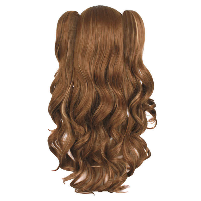 Light Brown double ponytail curly wig