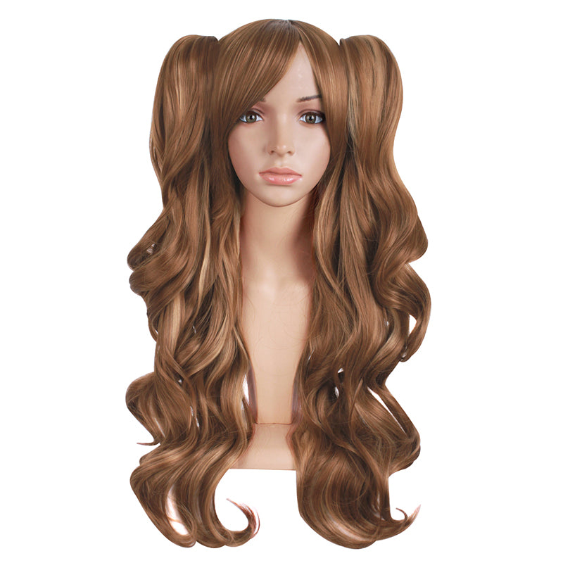 Light Brown double ponytail curly wig
